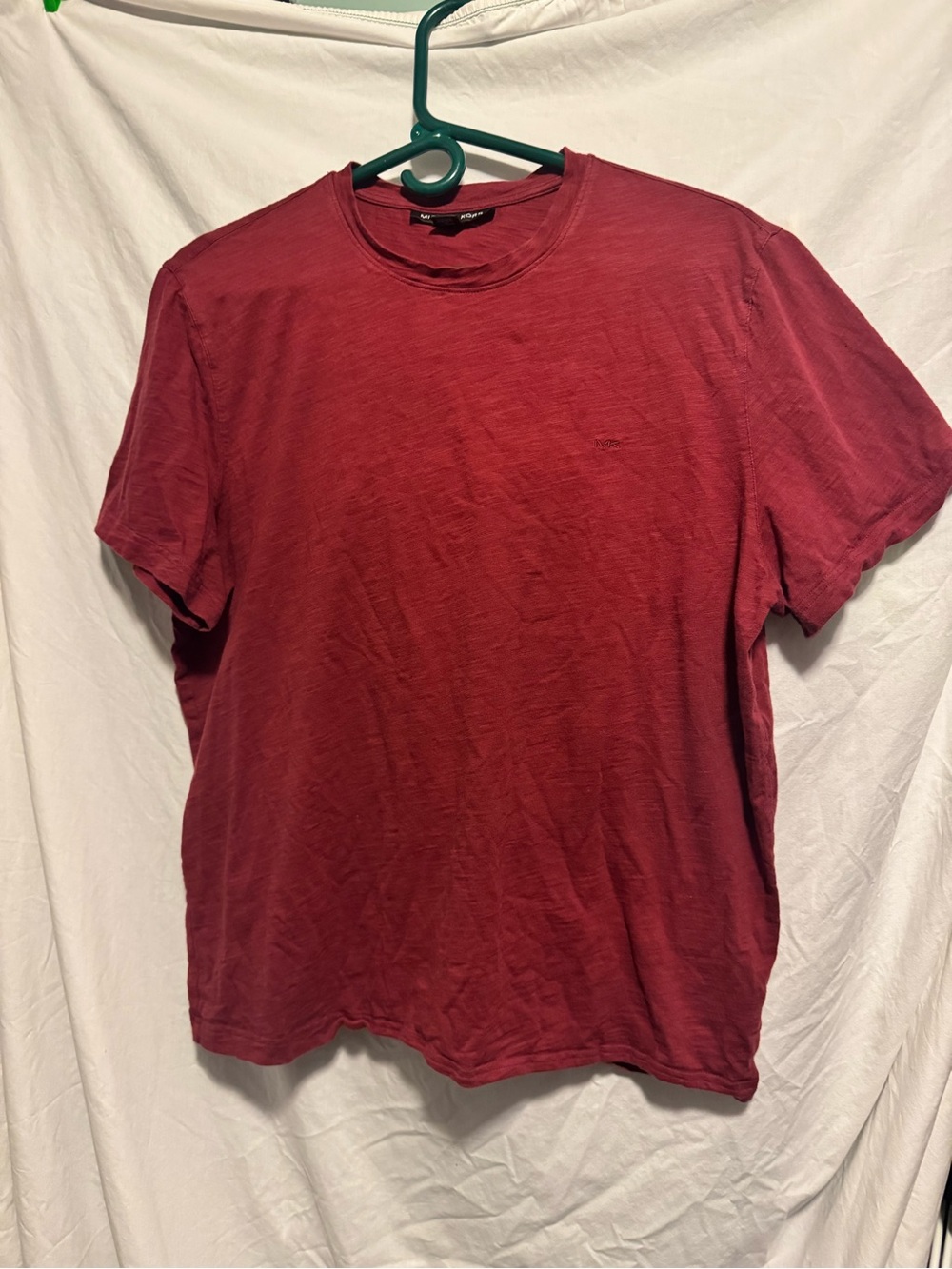 Michael Kors Men's Short Sleeve Crew Tee in Burgundy Red